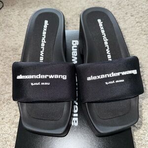 Alexander Wang Black Slide Sandals